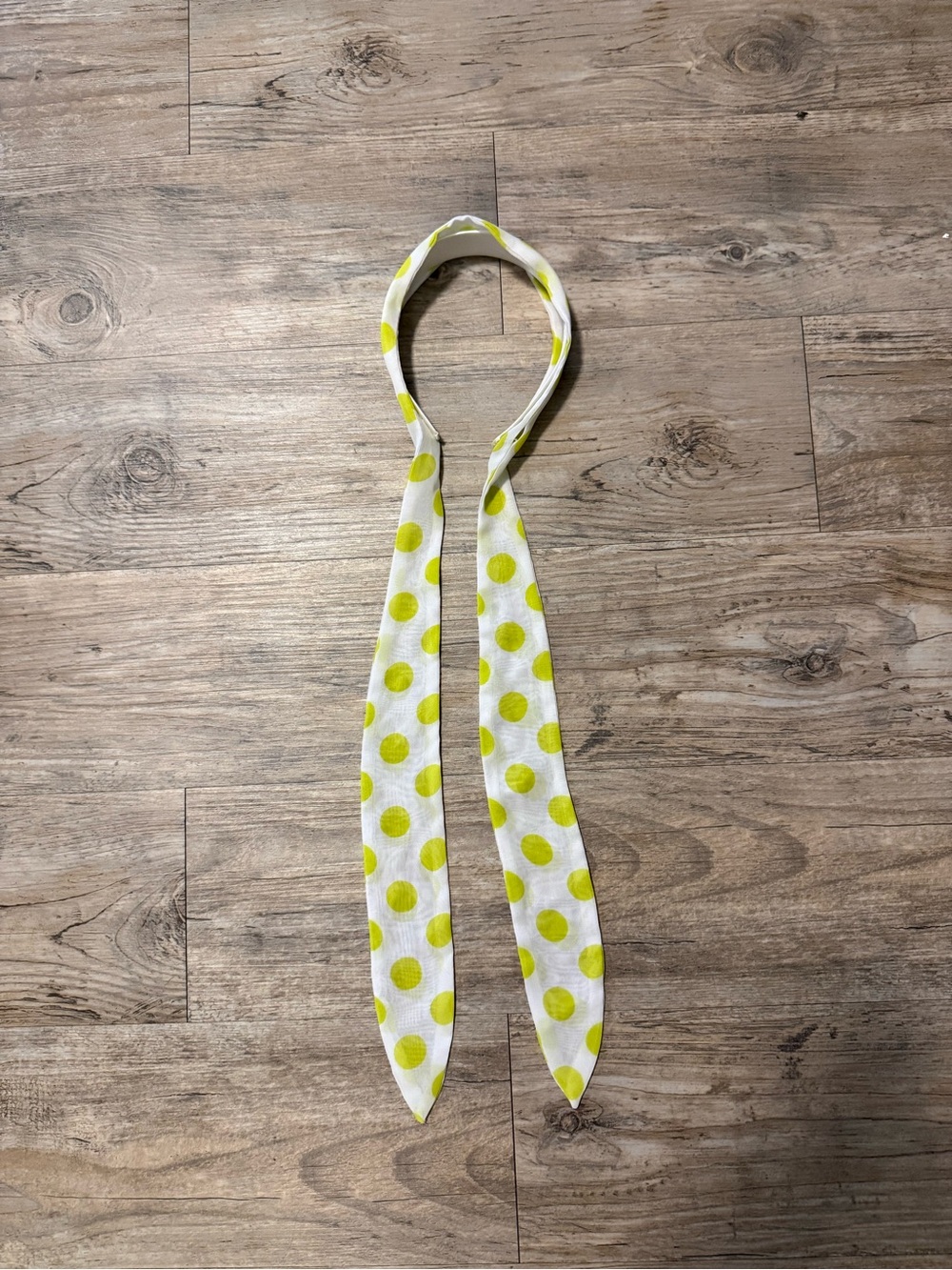 Polka Dot Hair Scarf - Lime Green and White